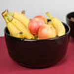 TableCraft CW3180BK 6.75 Qt. Black Cast Aluminum Fruit Bowl