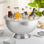 Choice 14 Qt. Stainless Steel Punch Bowl with Mirror Finish