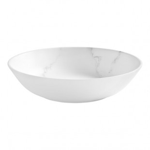 American Metalcraft Mix & Matte 24 oz. White Marble Melamine Bowl American Metalcraft Mix & Matte 24 oz. White Marble Melamine Bowl