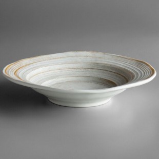 Elite Global Solutions DB11ST-OWD Della Terra Melamine Stoneware 22 oz. Off White Irregular Round Bowl - 6/Case