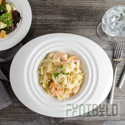 Bon Chef 1000016P Concentrics 16 oz. White Porcelain Oval Pasta Bowl - 12/Pack