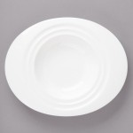 Bon Chef 1000016P Concentrics 16 oz. White Porcelain Oval Pasta Bowl - 12/Pack