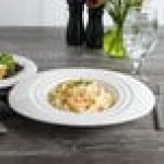 Bon Chef 1000016P Concentrics 16 oz. White Porcelain Oval Pasta Bowl - 12/Pack