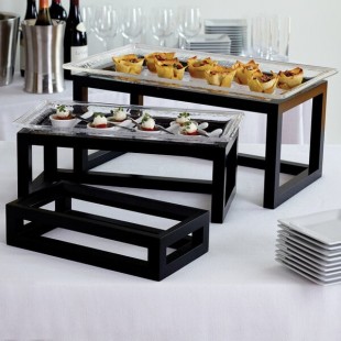American Metalcraft AWR10 3-Piece Black Wood Open Frame Riser Set American Metalcraft AWR10 3-Piece Black Wood Open Frame Riser Set