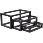 American Metalcraft AWR10 3-Piece Black Wood Open Frame Riser Set American Metalcraft AWR10 3-Piece Black Wood Open Frame Riser Set
