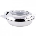 TableCraft CW40176 5 Qt. 2/3 Size Stainless Steel Quick View Induction / Traditional Chafer with Stand TableCraft CW40176 5 Qt. 2/3 Size Stainless Steel Quick View Induction / Traditional Chafer with Stand