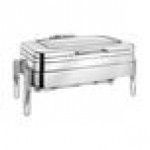 Eastern Tabletop Jazz Rock 8 Qt. Induction / Traditional Chafer with Stand and Glass Cover 3995GPL