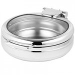 Eastern Tabletop Jazz Rock 8 Qt. Induction / Traditional Chafer with Stand and Glass Cover 3995GPL