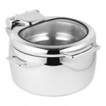 Eastern Tabletop Jazz Rock 8 Qt. Induction / Traditional Chafer with Stand and Glass Cover 3995GPL
