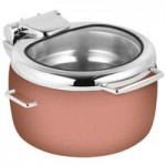 Eastern Tabletop Jazz Rock 8 Qt. Induction / Traditional Chafer with Stand and Glass Cover 3995GPL