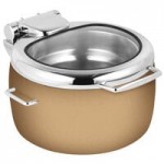Eastern Tabletop Jazz Rock 8 Qt. Induction / Traditional Chafer with Stand and Glass Cover 3995GPL