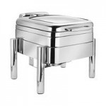 Eastern Tabletop Jazz Rock 8 Qt. Induction / Traditional Chafer with Stand and Glass Cover 3995GPL