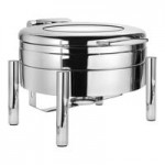 Eastern Tabletop Jazz Rock 8 Qt. Induction / Traditional Chafer with Stand and Glass Cover 3995GPL