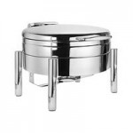 Eastern Tabletop Jazz Rock 8 Qt. Induction / Traditional Chafer with Stand and Glass Cover 3995GPL