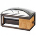 Cal-Mil 3907-84 Sierra Bronze Metal and Rustic Pine Full Size Chafer with Lid - 22 Cal-Mil 3907-84 Sierra Bronze Metal and Rustic Pine Full Size Chafer with Lid - 22