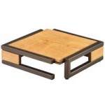 Cal-Mil 3907-84 Sierra Bronze Metal and Rustic Pine Full Size Chafer with Lid - 22 Cal-Mil 3907-84 Sierra Bronze Metal and Rustic Pine Full Size Chafer with Lid - 22
