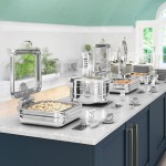 Acopa Manchester 6 Qt. 2/3 Size Stainless Steel Induction Chafer with Glass Top and Soft Close Lid