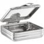 Acopa Manchester 6 Qt. 2/3 Size Stainless Steel Induction Chafer with Glass Top and Soft Close Lid