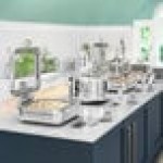 Acopa Manchester 6 Qt. 2/3 Size Stainless Steel Induction Chafer with Glass Top and Soft Close Lid