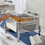 Acopa Manchester 6 Qt. 2/3 Size Stainless Steel Induction Chafer with Glass Top and Soft Close Lid
