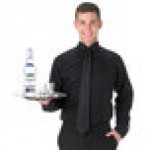Henry Segal Unisex Customizable Black Tuxedo Shirt with Wing Tip Collar - L