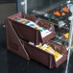 Vollrath 4841-01 Traex® Brown Self-Serve Condiment Bin Stand Set with 2-Tier Stand and 11 1/4