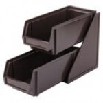 Vollrath 4841-01 Traex® Brown Self-Serve Condiment Bin Stand Set with 2-Tier Stand and 11 1/4