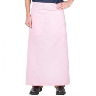 Intedge Pink Poly-Cotton Bistro Apron with 2 Pockets - 38