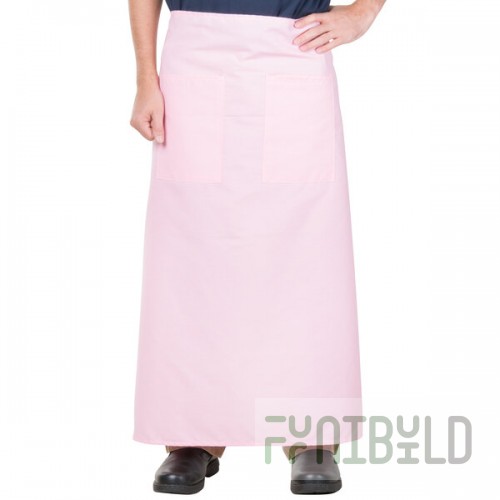 Intedge Pink Poly-Cotton Bistro Apron with 2 Pockets - 38