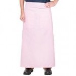 Intedge Pink Poly-Cotton Bistro Apron with 2 Pockets - 38 Intedge Pink Poly-Cotton Bistro Apron with 2 Pockets - 38