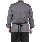 Uncommon Chef 3128 Grape Customizable Poly-Cotton Surge Bib Apron with Black Webbing and 3 Pockets - 34