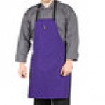 Uncommon Chef 3128 Grape Customizable Poly-Cotton Surge Bib Apron with Black Webbing and 3 Pockets - 34