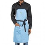 Uncommon Chef 3128 Grape Customizable Poly-Cotton Surge Bib Apron with Black Webbing and 3 Pockets - 34