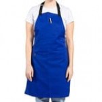 Uncommon Chef 3128 Grape Customizable Poly-Cotton Surge Bib Apron with Black Webbing and 3 Pockets - 34