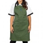 Uncommon Chef 3128 Grape Customizable Poly-Cotton Surge Bib Apron with Black Webbing and 3 Pockets - 34