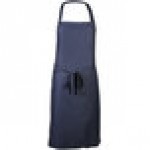 Mercer Culinary M61120NB Genesis® Navy Blue Poly-Cotton Bib Apron with Adjustable Neck - 33
