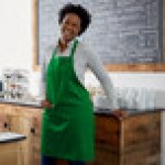 Choice Kelly Green Poly-Cotton Adjustable Bib Apron with 2 Pockets - 32