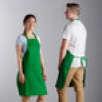 Choice Kelly Green Poly-Cotton Adjustable Bib Apron with 2 Pockets - 32