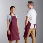 Choice Kelly Green Poly-Cotton Adjustable Bib Apron with 2 Pockets - 32