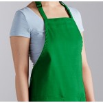 Choice Kelly Green Poly-Cotton Adjustable Bib Apron with 2 Pockets - 32