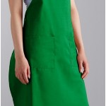 Choice Kelly Green Poly-Cotton Adjustable Bib Apron with 2 Pockets - 32