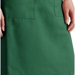 Choice Kelly Green Poly-Cotton Adjustable Bib Apron with 2 Pockets - 32