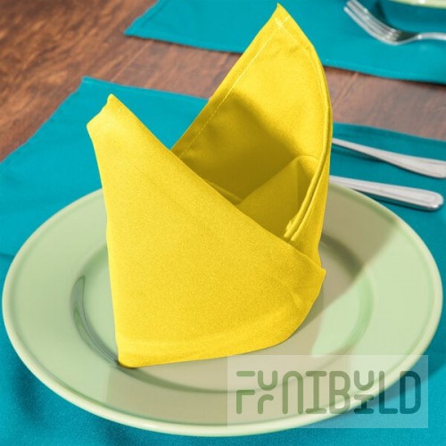 Intedge Yellow 65/35 Polycotton Blend Cloth Napkins, 20