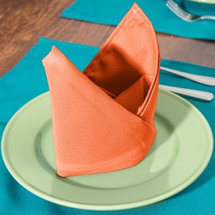 Intedge Orange 100% Polyester Cloth Napkins, 18 Intedge Orange 100% Polyester Cloth Napkins, 18