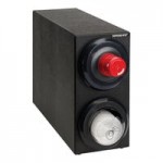 Dispense-Rite Black Polystyrene 3-Section Countertop Lid Dispensing Cabinet LID2-S1-3BT