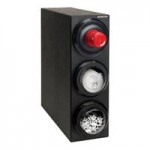 Dispense-Rite Black Polystyrene 3-Section Countertop Lid Dispensing Cabinet LID2-S1-3BT