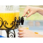 Acopa 5 Gallon Hammered Glass Beverage Dispenser with Metal Stand and Chalkboard Sign