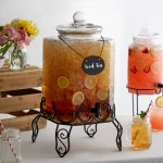 Acopa 5 Gallon Hammered Glass Beverage Dispenser with Metal Stand and Chalkboard Sign