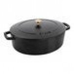 Staub 6.25 Qt. Black Enameled Cast Iron Oval Dutch Oven 1027848 Staub 6.25 Qt. Black Enameled Cast Iron Oval Dutch Oven 1027848