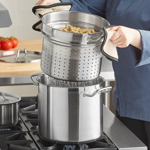 Vigor SS1 Series 12 Qt. Stainless Steel Aluminum-Clad Pasta Cooker Combination Vigor SS1 Series 12 Qt. Stainless Steel Aluminum-Clad Pasta Cooker Combination